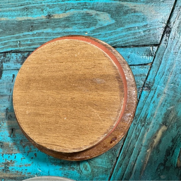 Rare Vintage Owl Teapot Stoneware w/Rattan Handle Wooden Lid - Picture 8 of 11